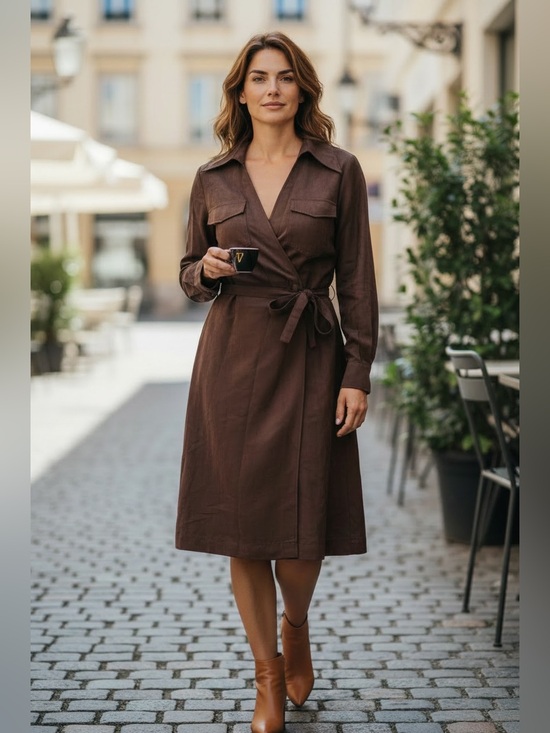 Banana Republic Factory Dresses & Skirts - Banana Republic Factory Faux Suede Wrap Dress Sz 12 Modern Clean Classic Office